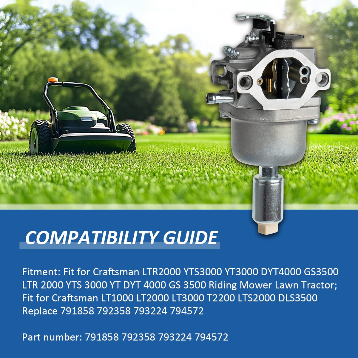 Centuryestar carburetor kit for Craftsman LT2000 ready for reliable fuel delivery