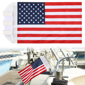 Ceoighe flag on boat rod holder for improved water visibility and signaling