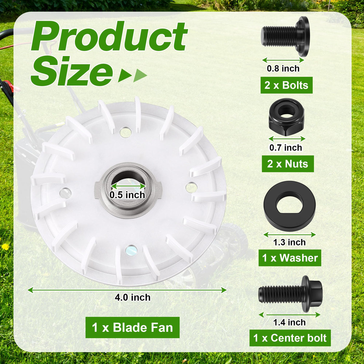 Ceoighe blade fan component enhances airflow for cleaner mowing