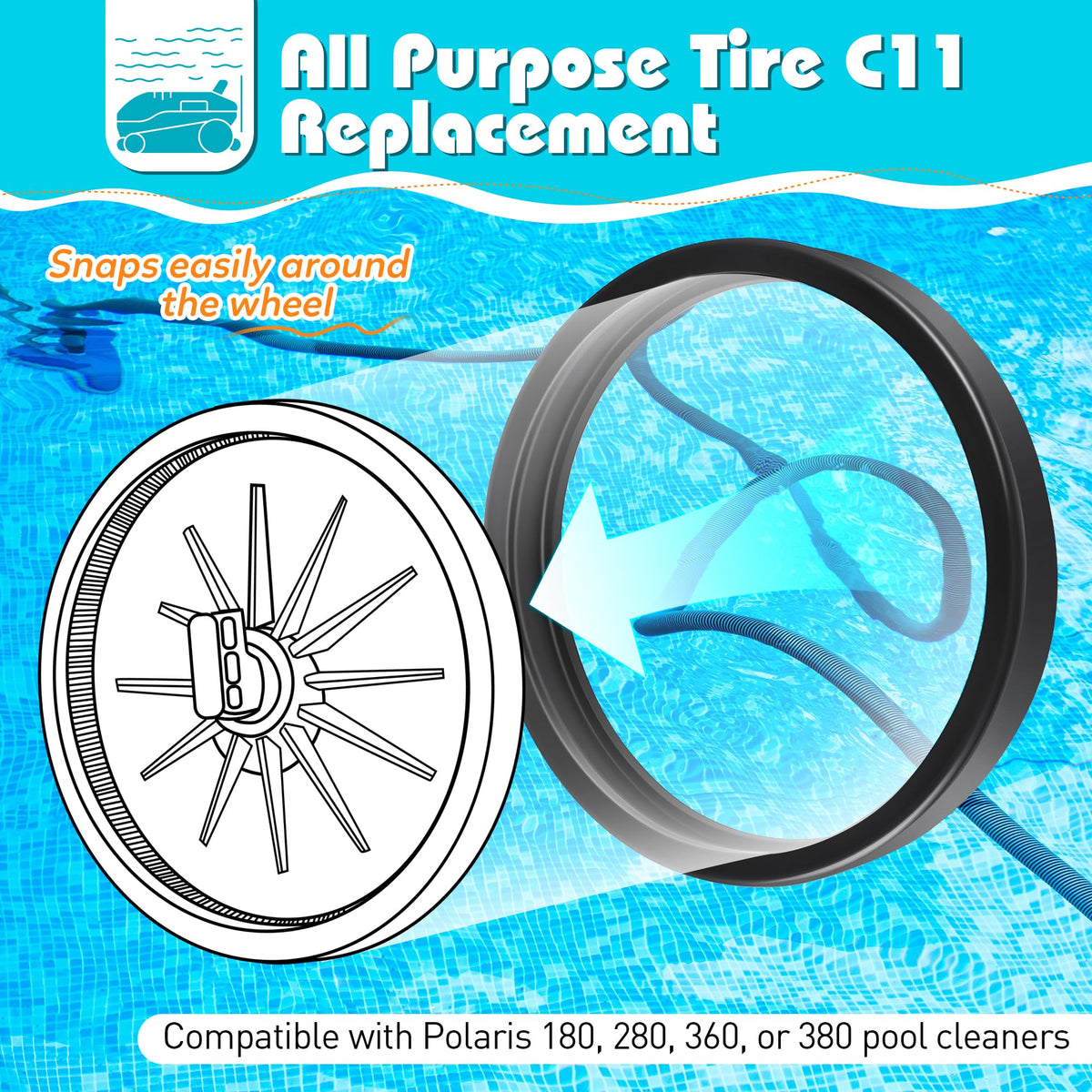 Ceoighe Polaris 380 Black Max compatible tire dirt-resistant and robust