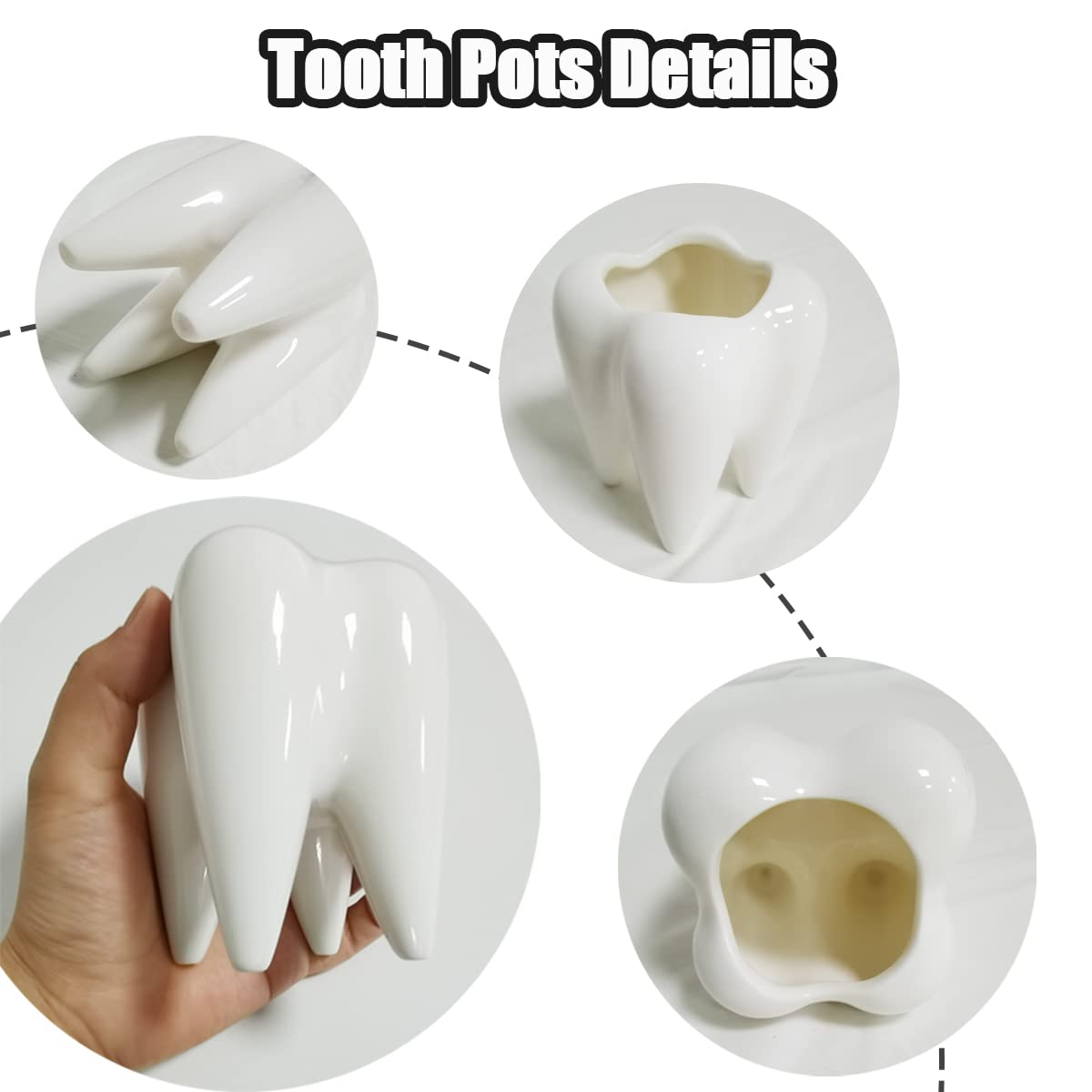 Ceonam teeth pot used as a stylish desk organizer for pens.