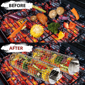 CESERVICE large capacity basket holds generous portions without crowding the grill.
