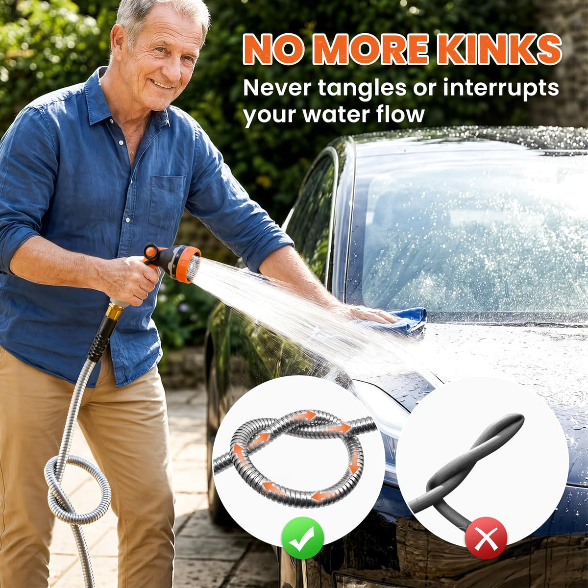 Kink-free flexible design lets Cesun hose navigate corners smoothly.
