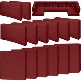 Cethytirko 14-piece cushion covers on a 6-seat sectional protect cushions from sun and rain