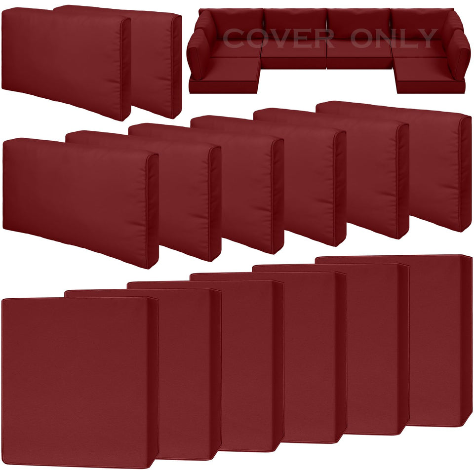 Cethytirko 14-piece cushion covers on a 6-seat sectional protect cushions from sun and rain