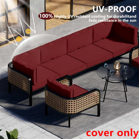 Cethytirko 6-seat sectional layout with new covers ready for setup