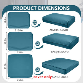 Cethytirko seat cushion cover fits 25.6x25.6x4 inches and keeps seating clean.