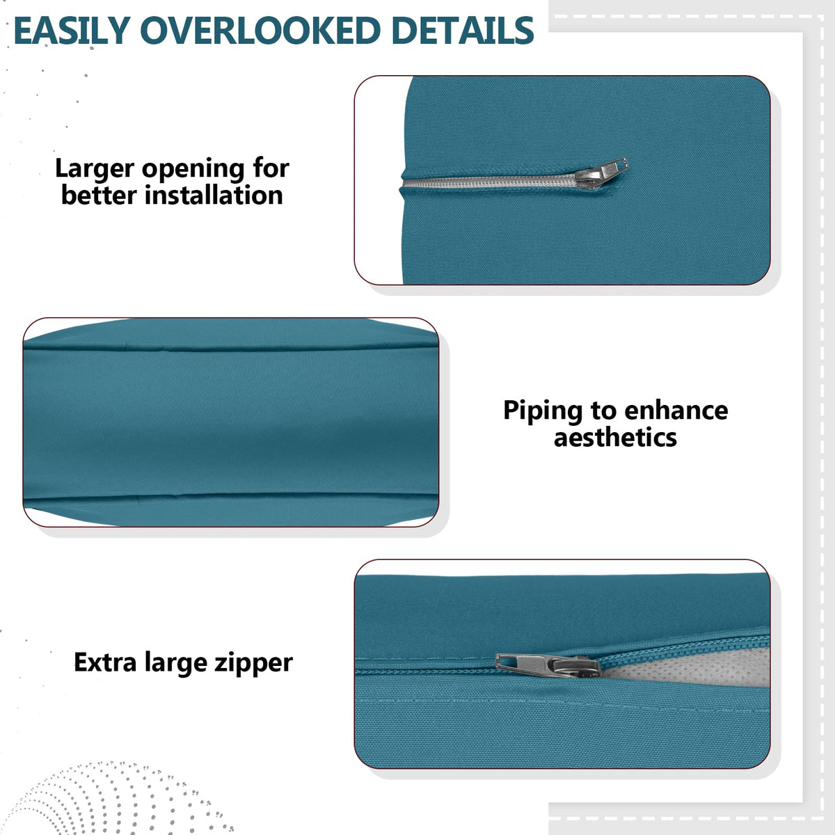 Cethytirko waterproof cover helps protect cushions during rain.