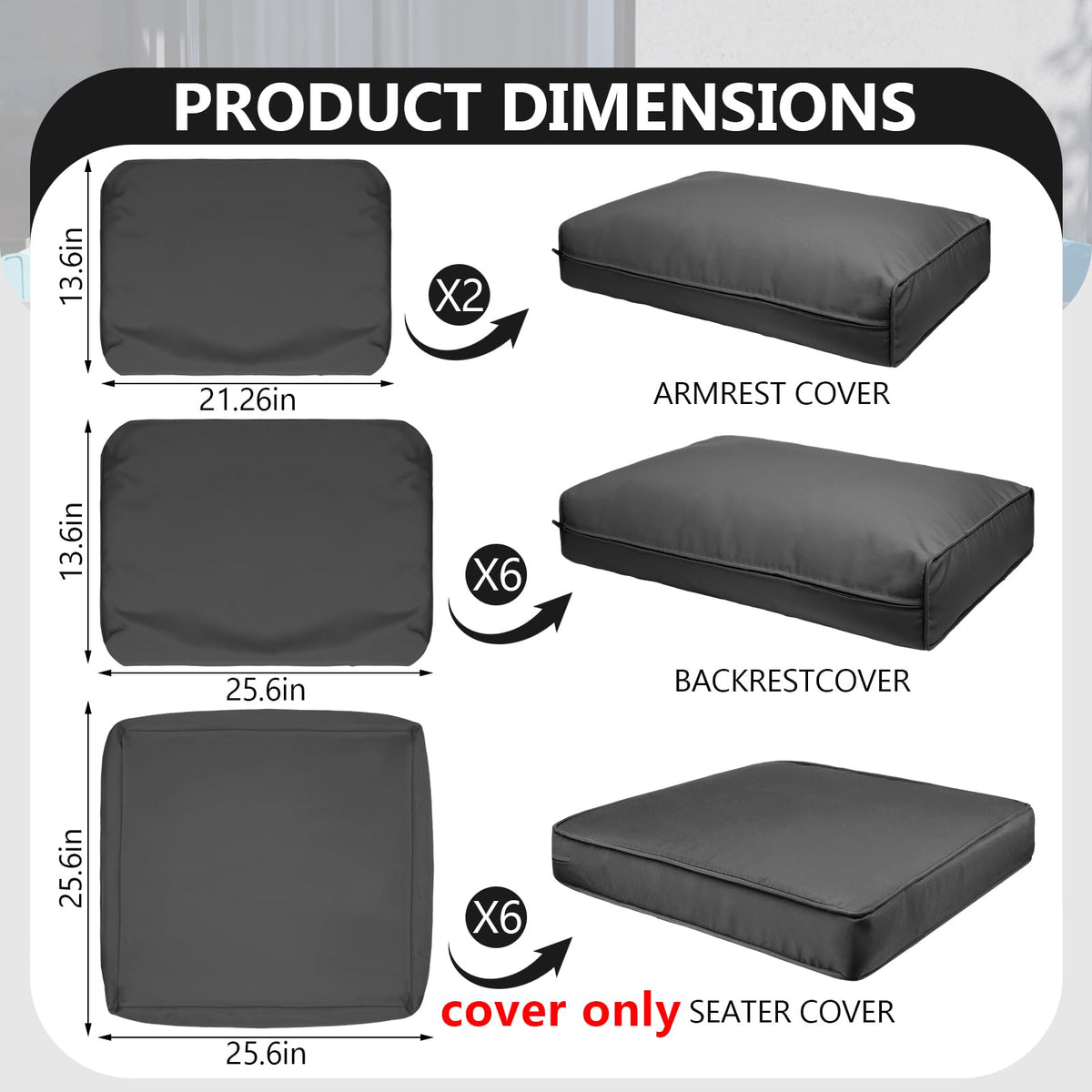 Cethytirko waterproof cushion covers on outdoor sofa, easy wipe-clean protection.