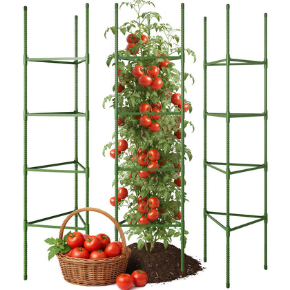 CEWOR tomato cage 3-pack for sturdy plant support and organized growth