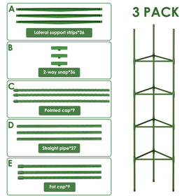 CEWOR tomato cage at 63-inch height supports tall fruiting plants