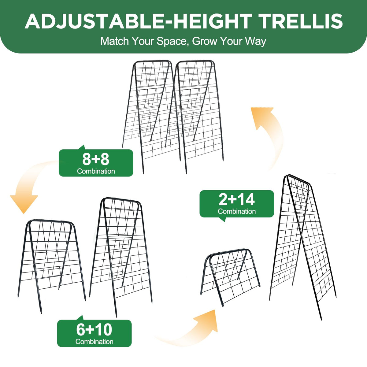 CFKEMZY unbreakable top hinge trellis detail for wind resilience.