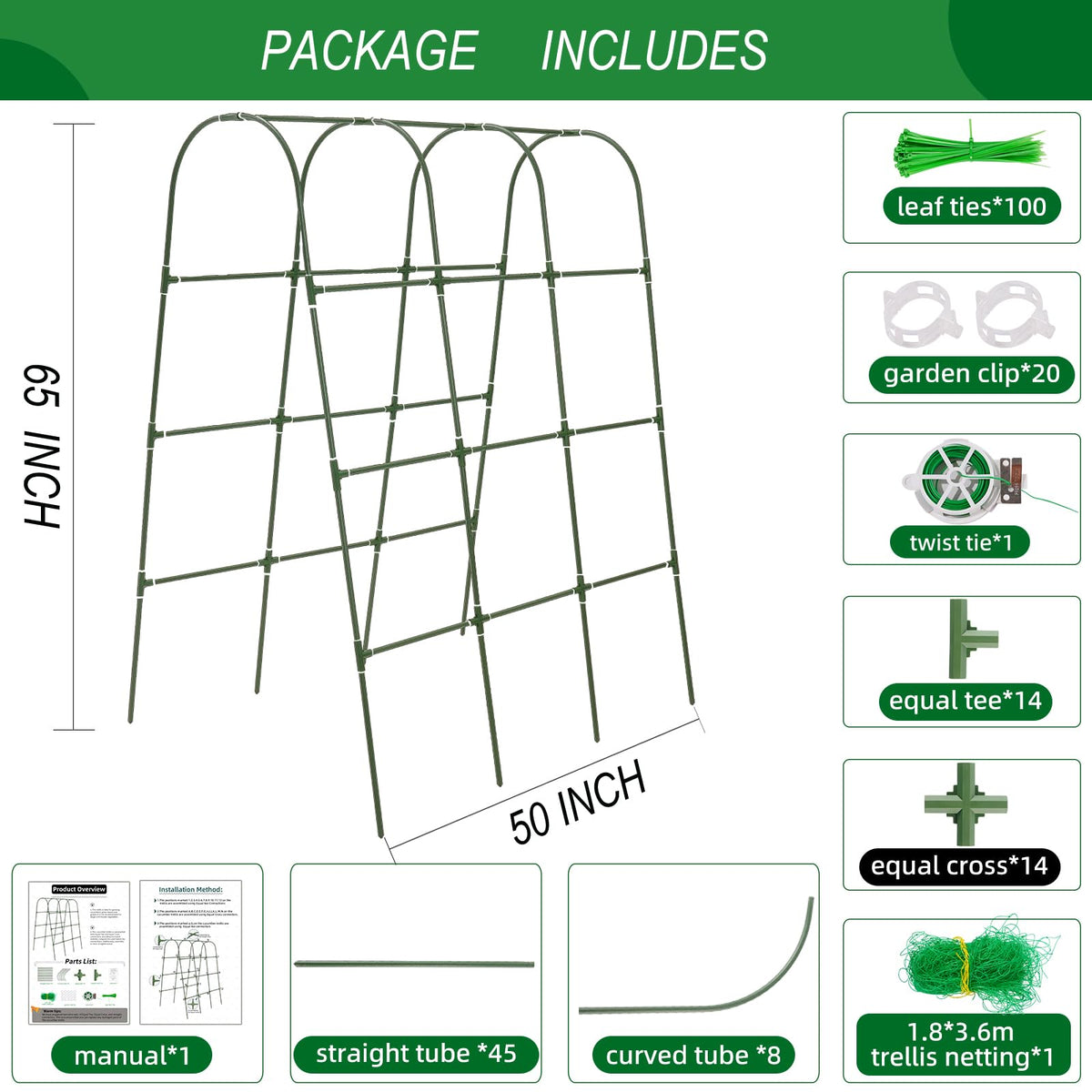 CFKEMZY U-frame trellis standing tall in a garden, promoting airflow and plant stability