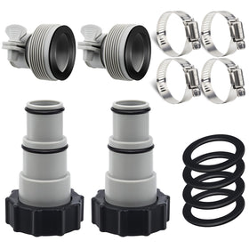 Cfyosnk 4-pack pool hose adapter conversion set enables easier 1.25 to 1.5 inch connections.