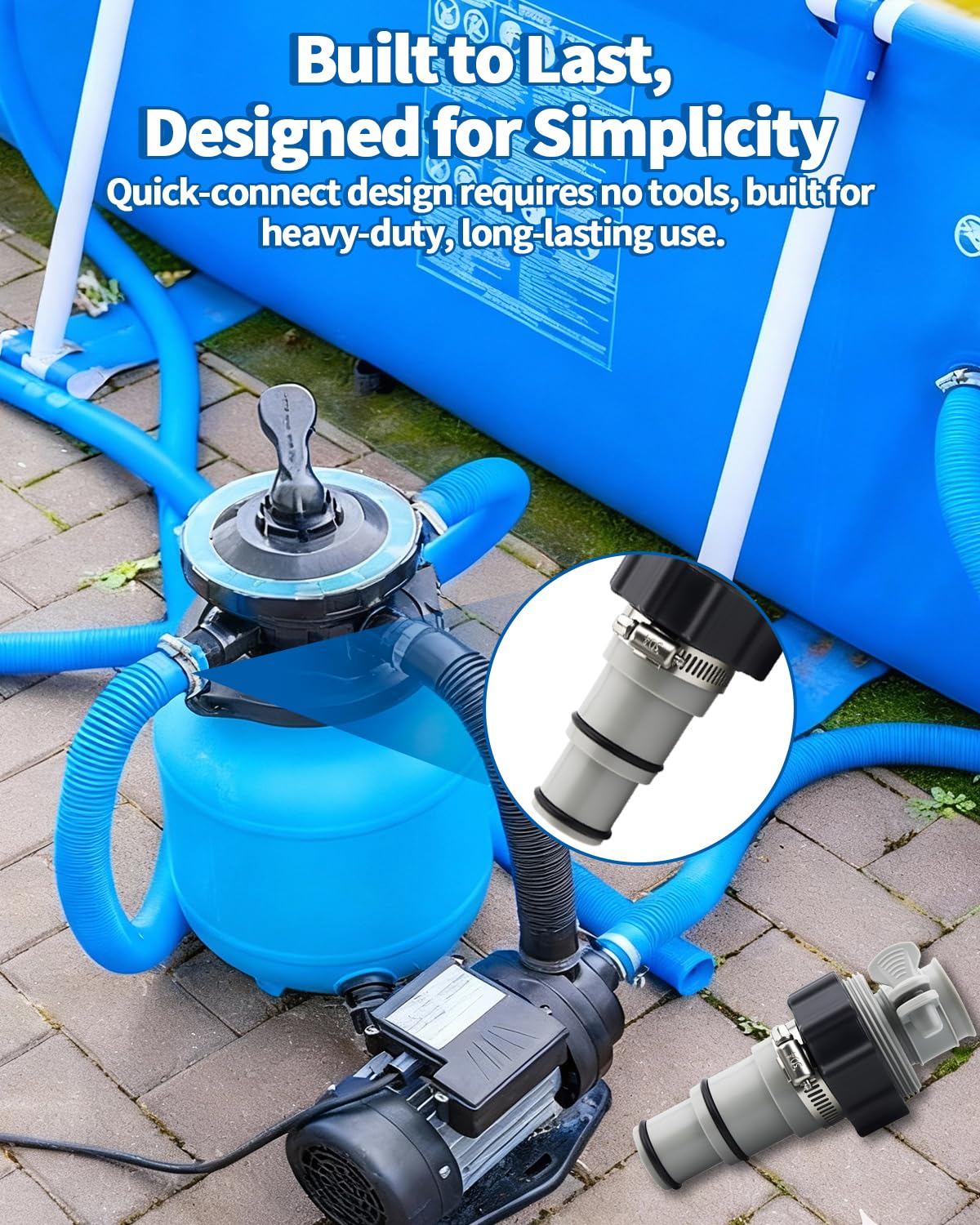 Cfyosnk compatibility with 1500–4000 GPH pumps supports common above-ground systems.