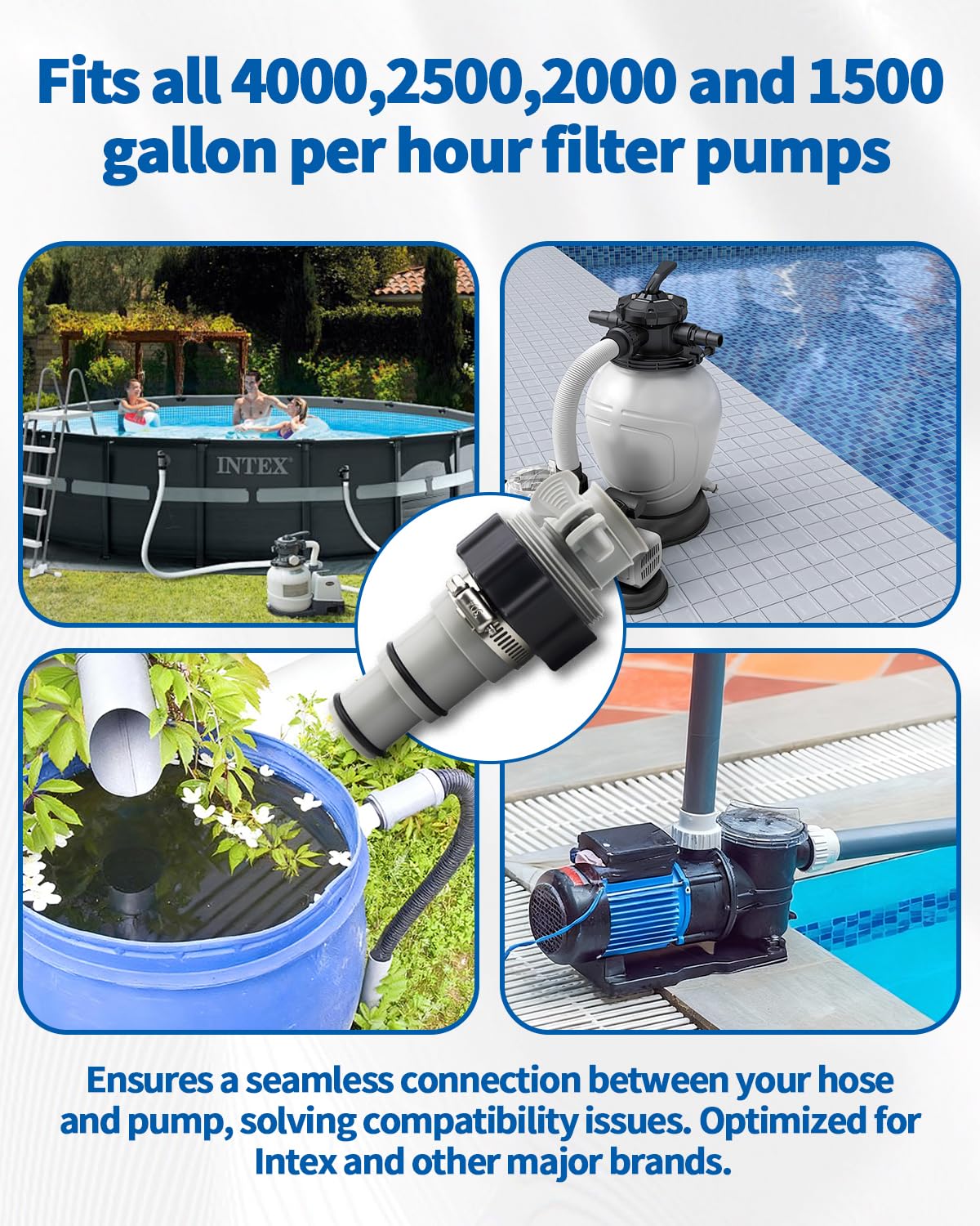 Cfyosnk kit includes clamps and washers for a complete pool hose upgrade.