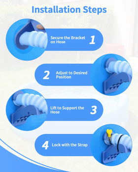 Cfyosnk pool hose holder secures a tidy, efficient setup around an above-ground pool.