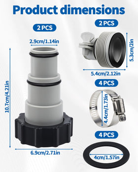 Cfyosnk stainless steel clamps provide a leak-free seal on pool hoses with adjustable fit.