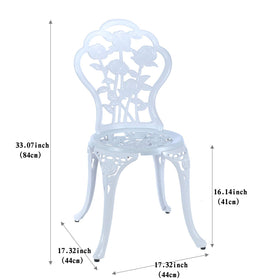C/G anti-rust cast aluminum bistro set for durable outdoor use.