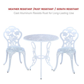 C/G cast aluminum bistro assembly is quick and easy.