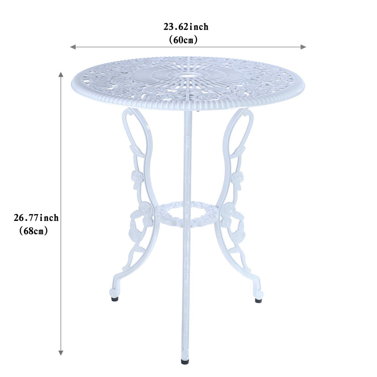 C/G patio bistro chair with rose motif and comfortable seating.