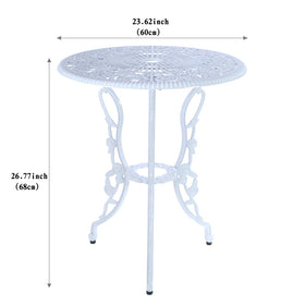 C/G patio bistro chair with rose motif and comfortable seating.