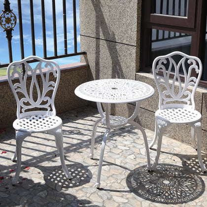 C/G patio casa 3-piece bistro table for durable outdoor dining.