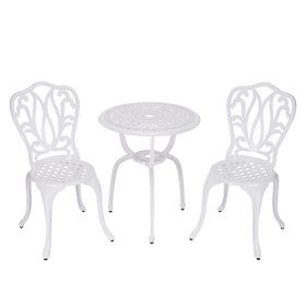 C/G patio casa bistro chairs pair with stable, rust-resistant design.