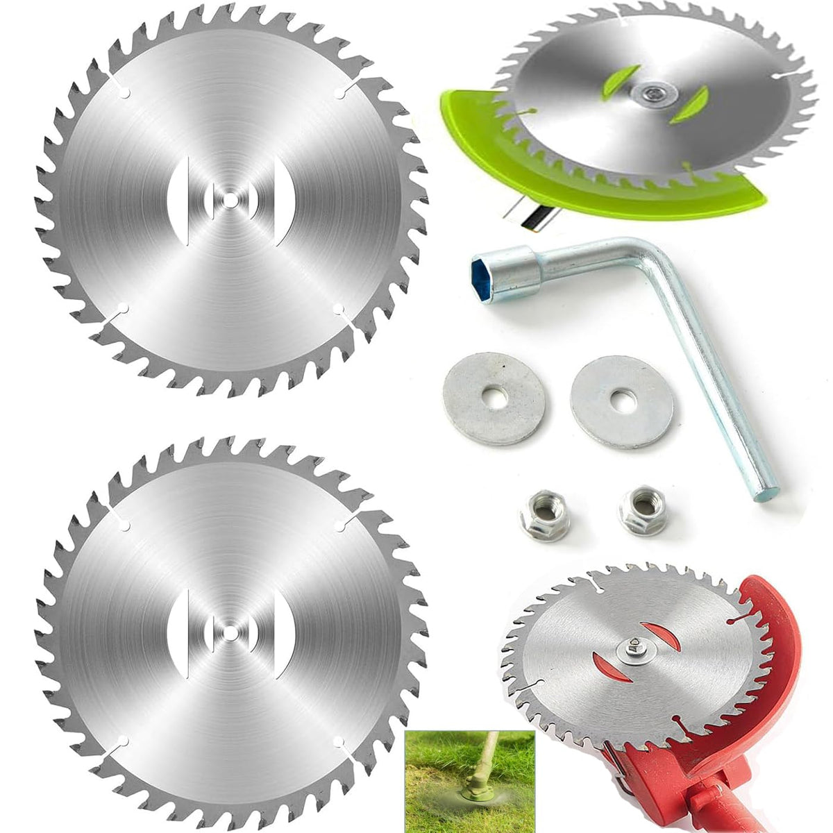 CGNRONEAU 6-inch carbide blade close-up for thick weeds and branches