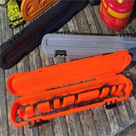 Chain Locker holds eight or more chains for efficient tool storage on site.