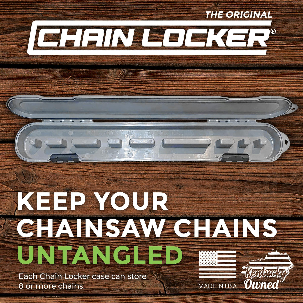 Chain Locker 20-inch chains compatibility enables versatile storage across various chains.
