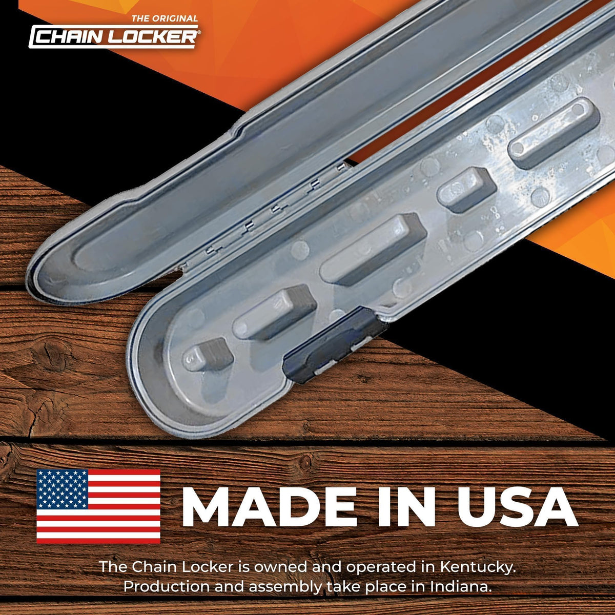 Chain Locker compact storage stacks saving space in trucks and workshops.