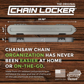 Chain Locker portable chain-case design simplifies carrying and quick access.