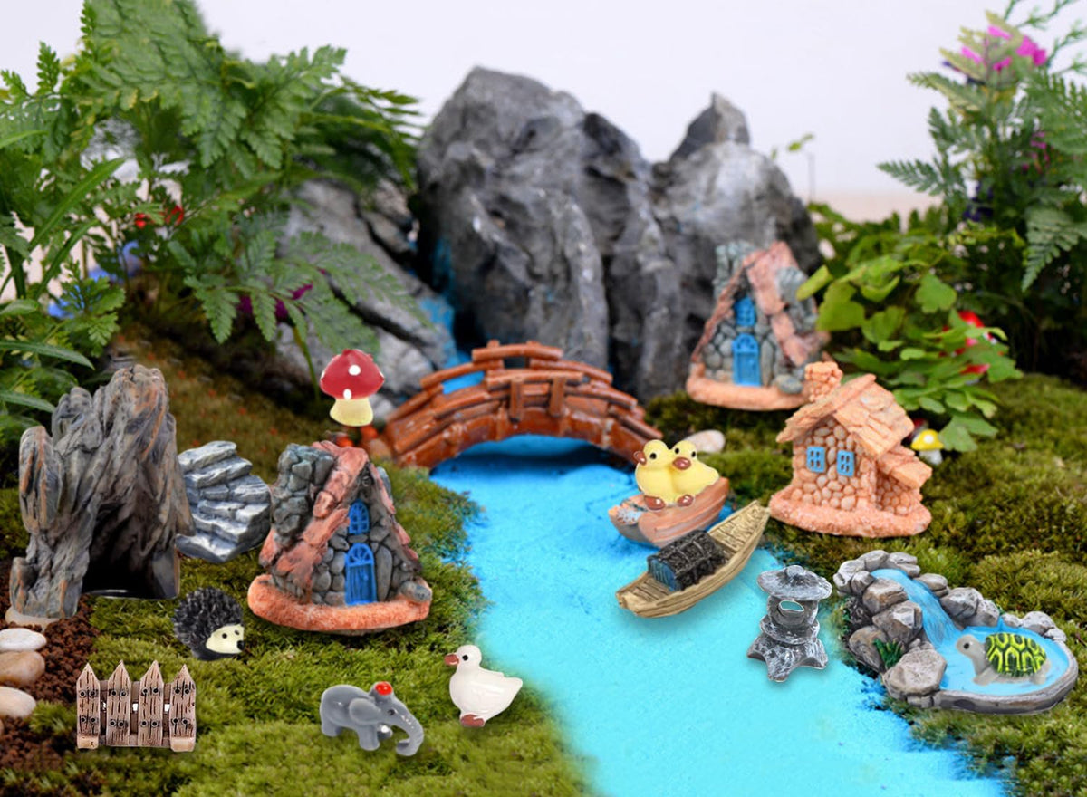 CHAKANLX old castle stone house adds character to tiny landscapes