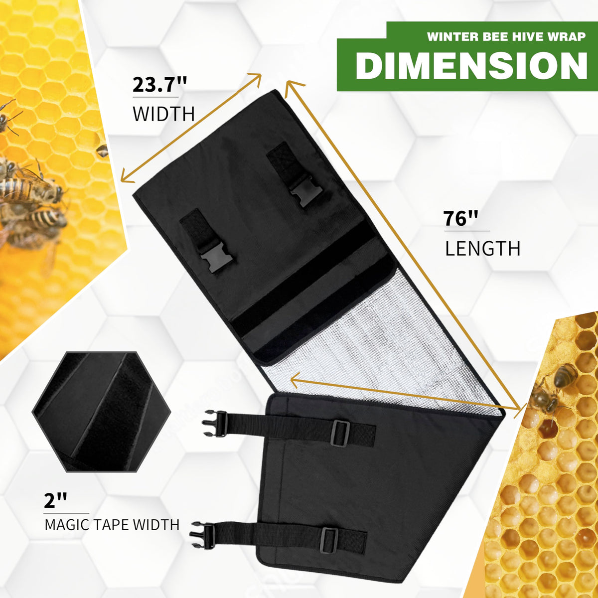 Challicare hive wrap with adjustable buckles fits 10-frame hives