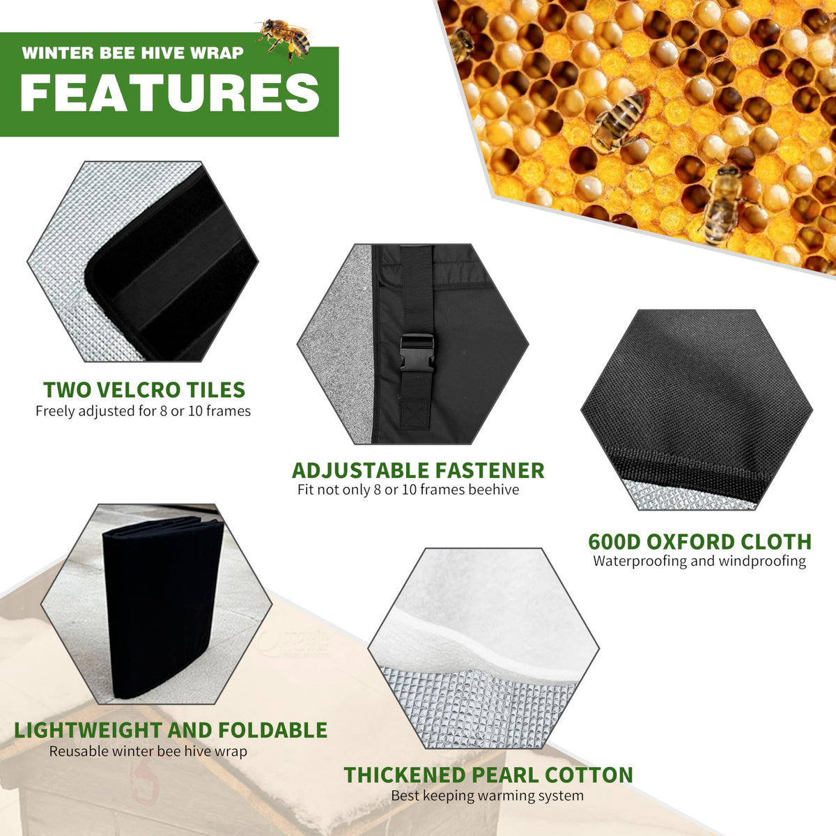 Challicare 600D oxford cover provides waterproof protection for hives