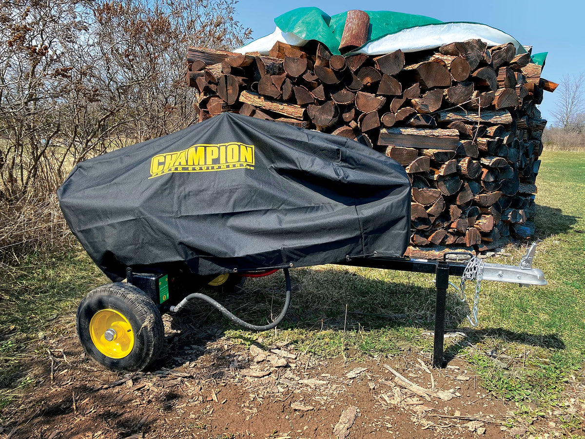 Champion Power Equipment cover with adjustable drawstring delivering a secure fit.