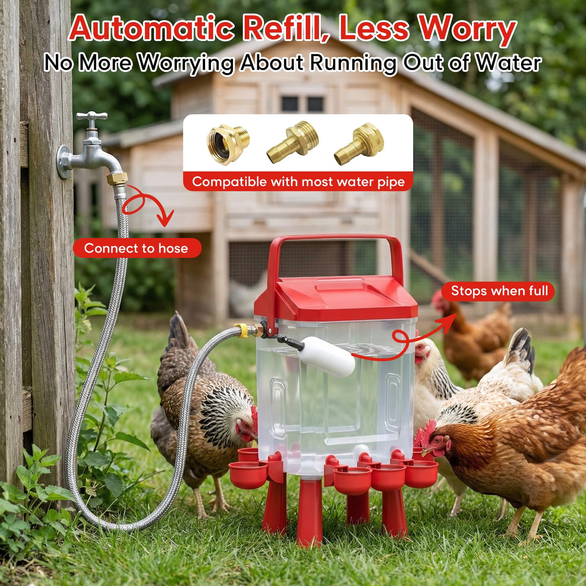 CHAMUTY water nipples eight-unit for winter use and reliable flow