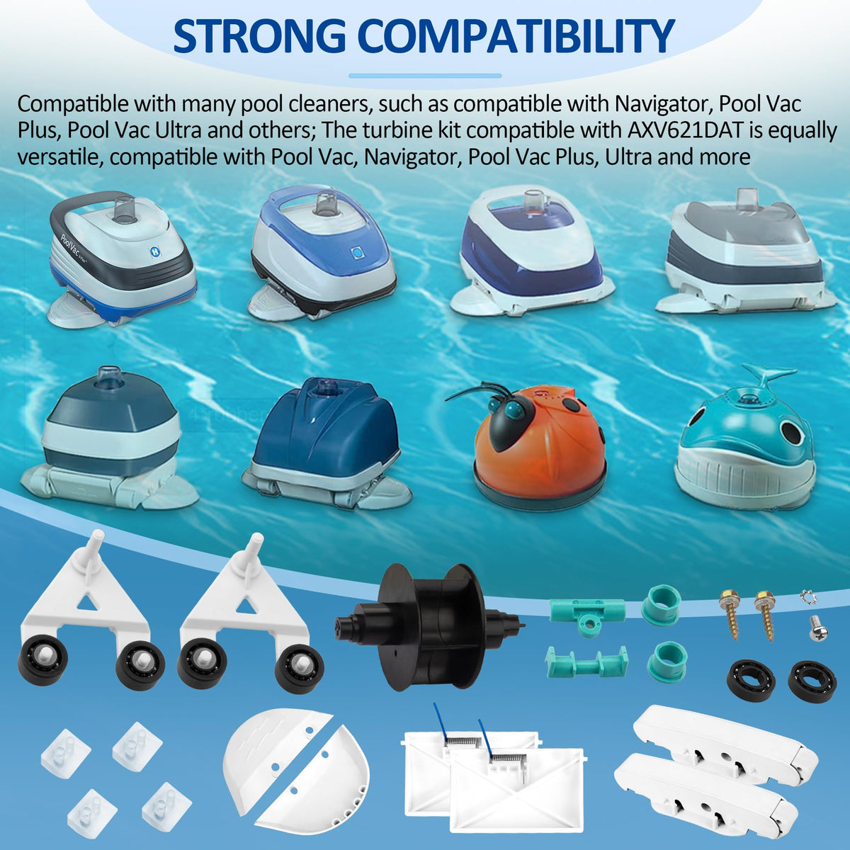 ChangTa AXV417WHP pod swings right for stable debris pickup.