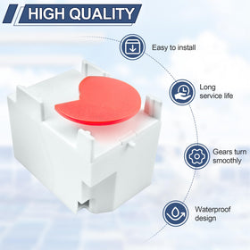 Crack-resistant material detail highlighting durability for pool cleaner gear box.