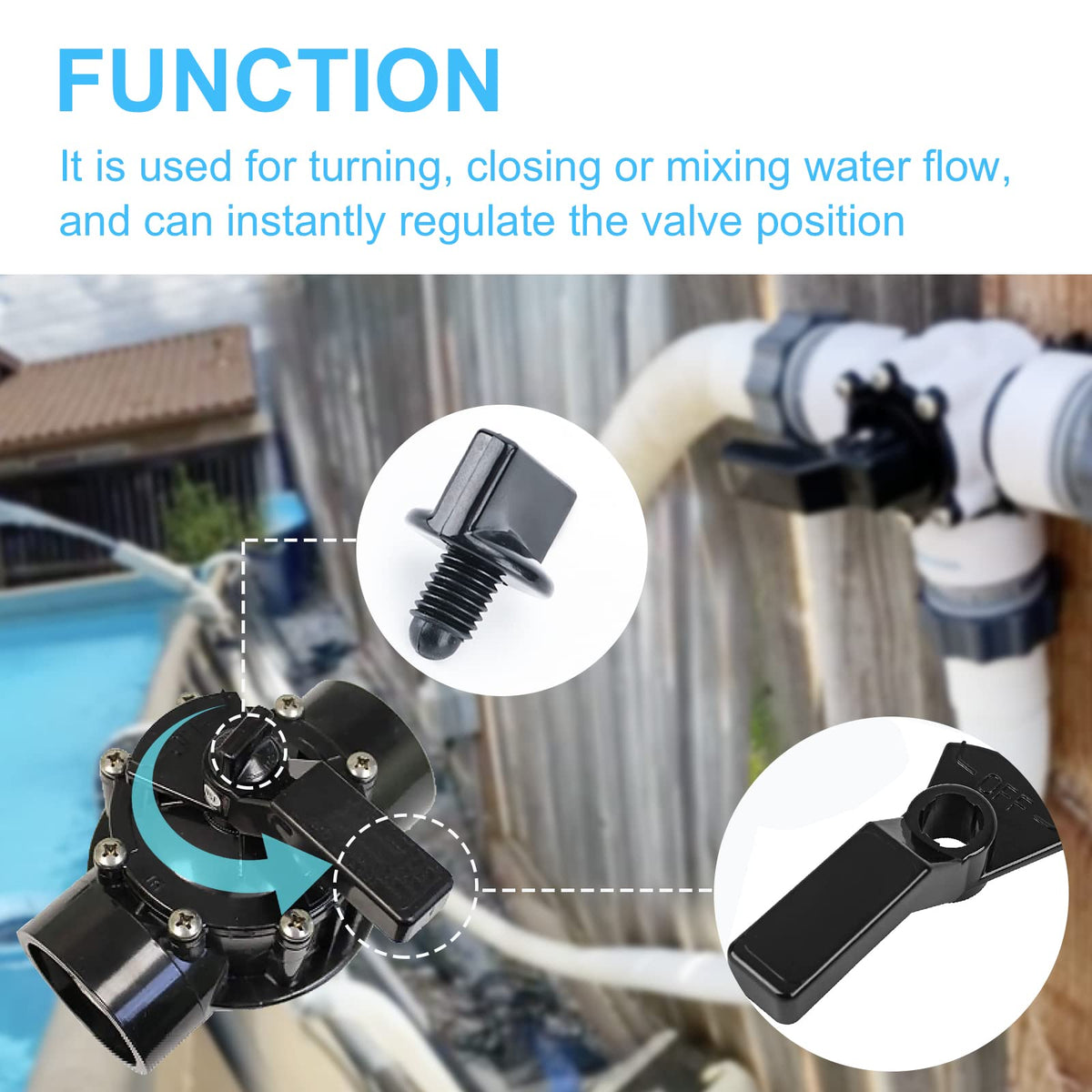 ChangTa NeverLube valve handle black, side angle, secure grip during adjustments.