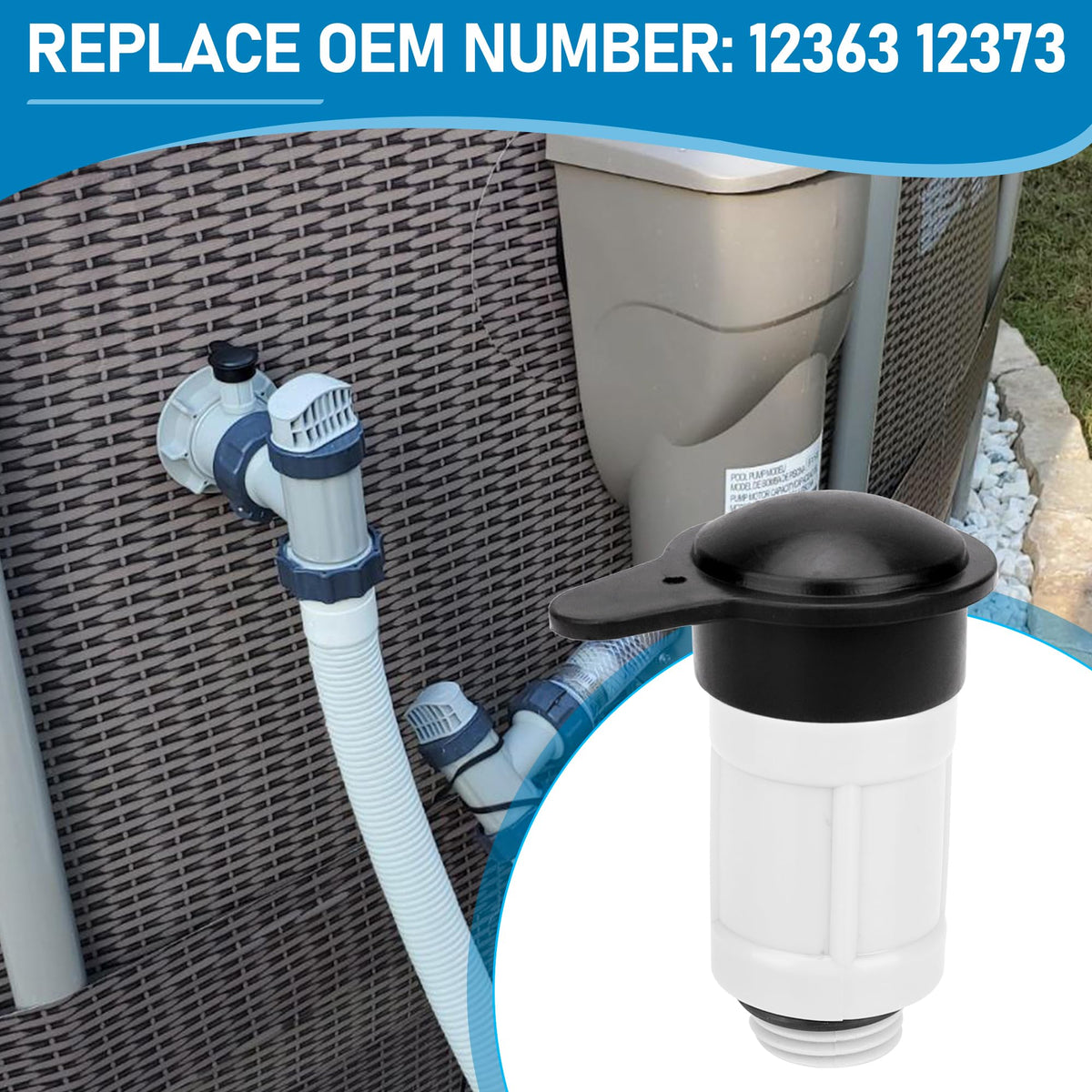 Package includes air jet valve and cap for replacement.