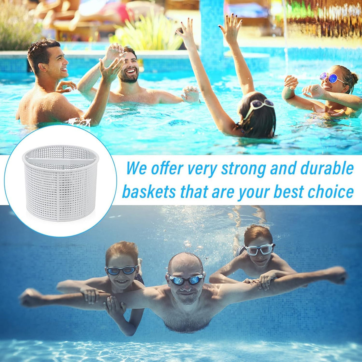 ChangTa installation-ready basket shown during quick pool maintenance.
