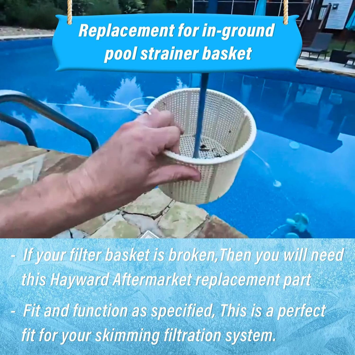 ChangTa SP1085 replacement basket in-use trapping surface debris.