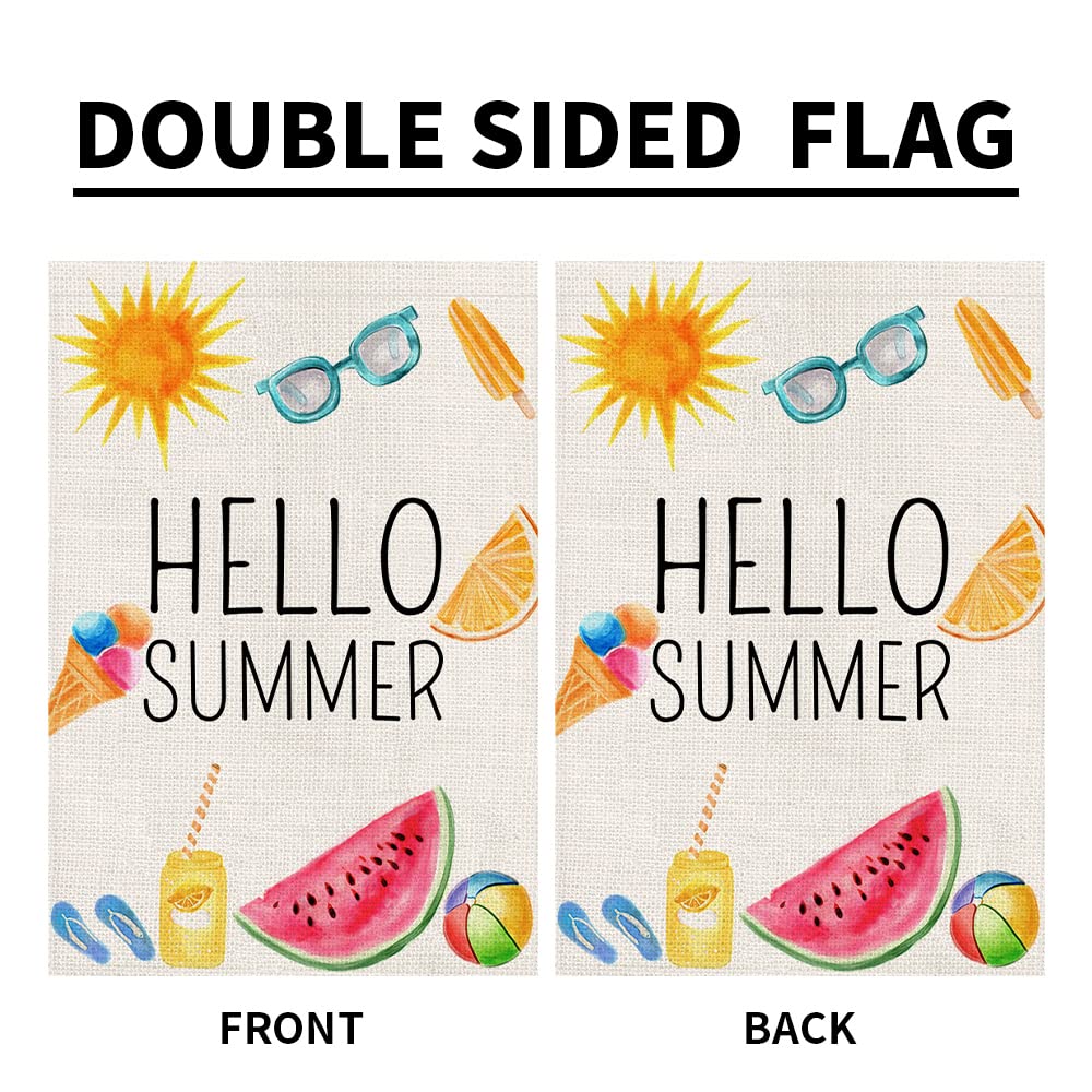CHAOMENGMENG Hello Summer flag full frame displayed in an outdoor setting