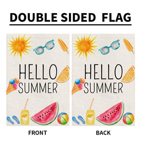 CHAOMENGMENG Hello Summer flag full frame displayed in an outdoor setting