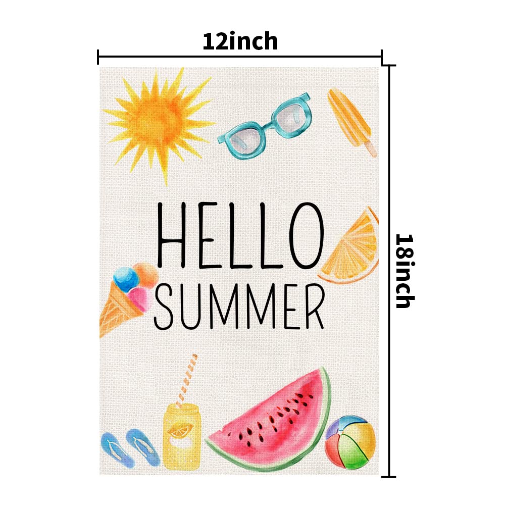 CHAOMENGMENG Hello Summer flag hanging on garden pole for easy yard decor