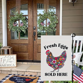 CHAONENG fresh eggs sold here flag adds farmhouse flair to garden