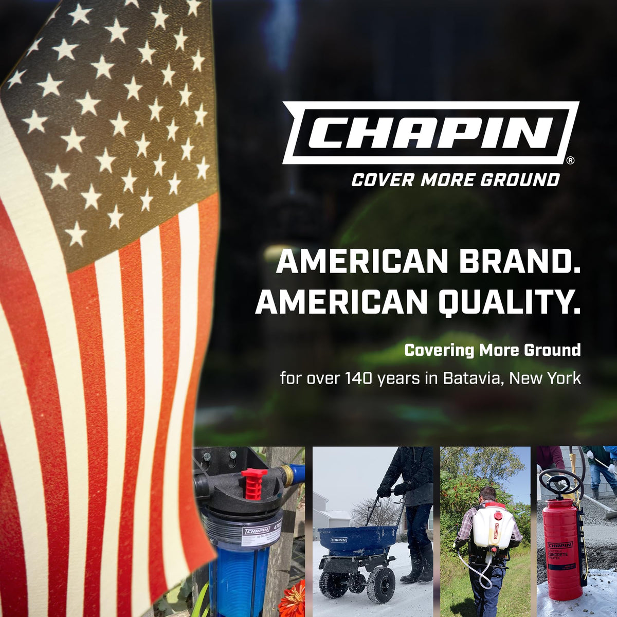Chapin 4998 sprinkler in a compact garden setup suitable for small beds.
