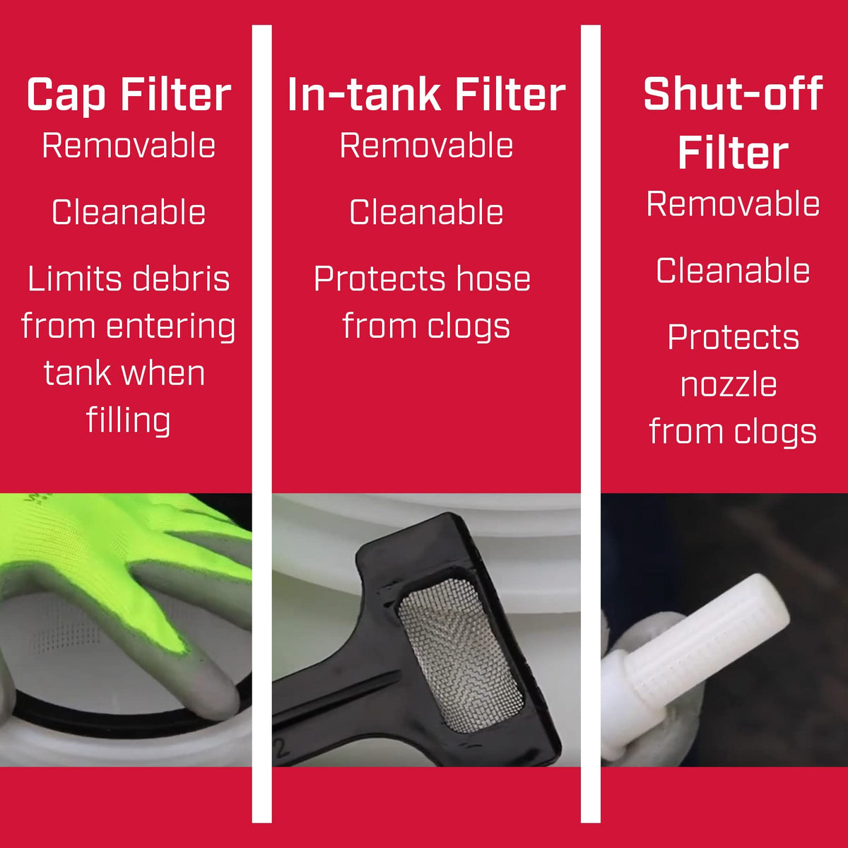 Chapin 61900 translucent white tank offers quick visual checks during use.